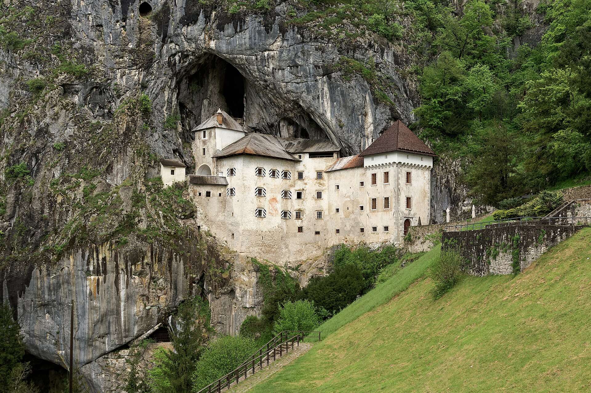 Predjama Castle built into its cave mouth