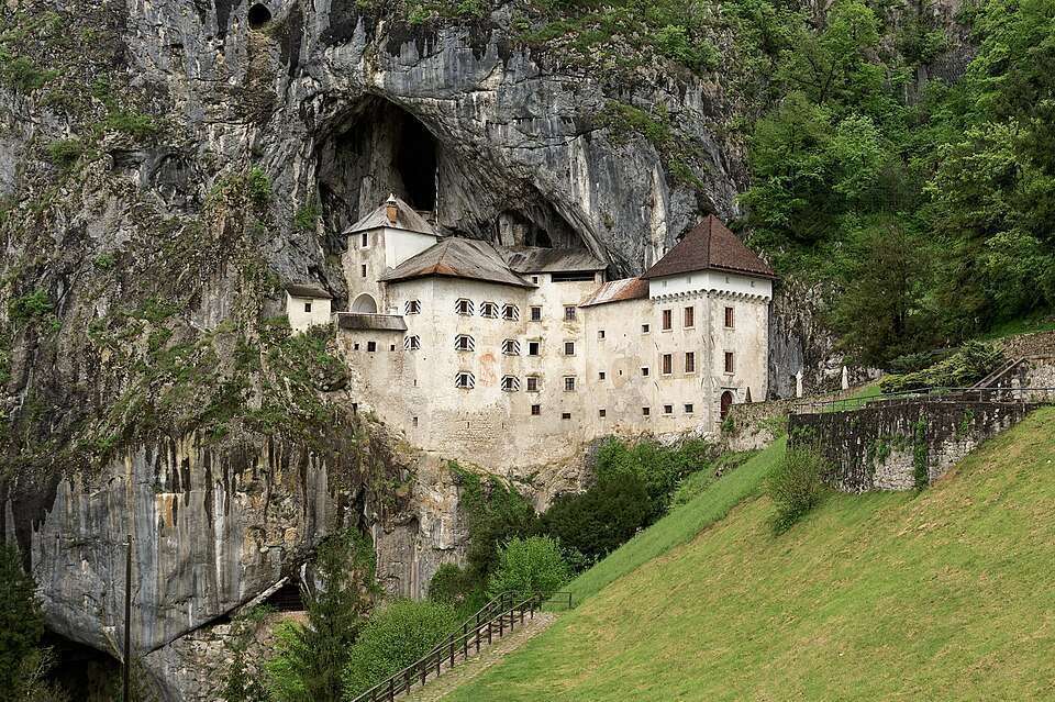 Predjama Castle built into its cave mouth
